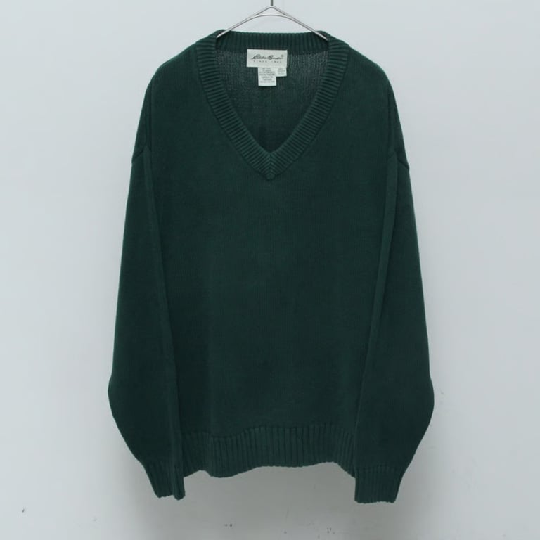 90s~ Eddie bauer v-neck knit sweater｜エディーバウアー