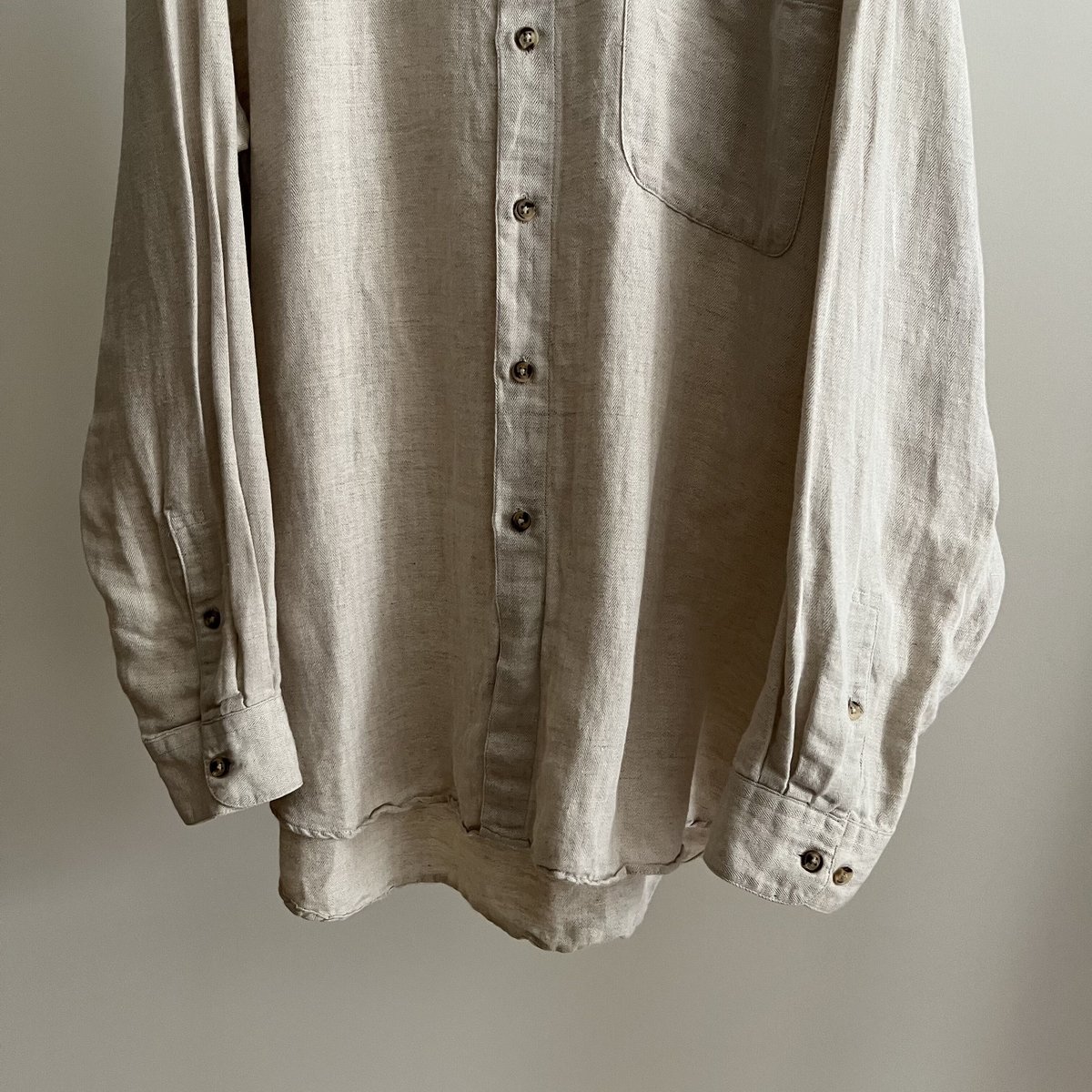 90s Perry Ellis ペリエリ リネンシャツ スタンドカラー 90s Perry ellis linen stand collar shirt | sui