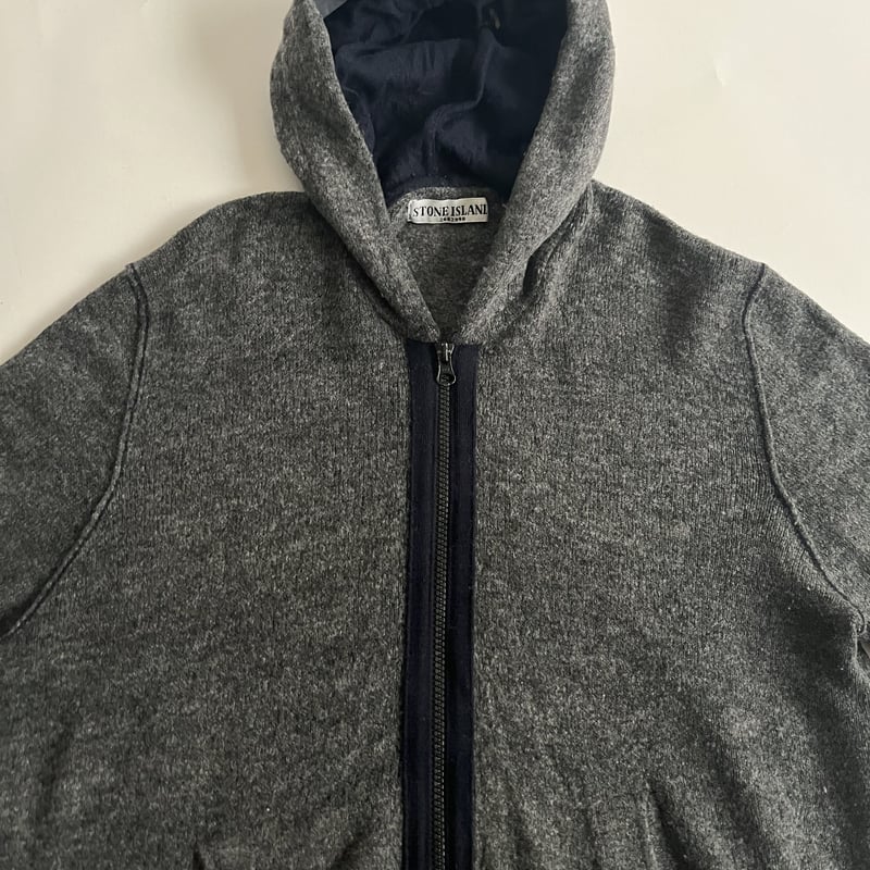 00s Stone island wool zip up foodie knit jacket...