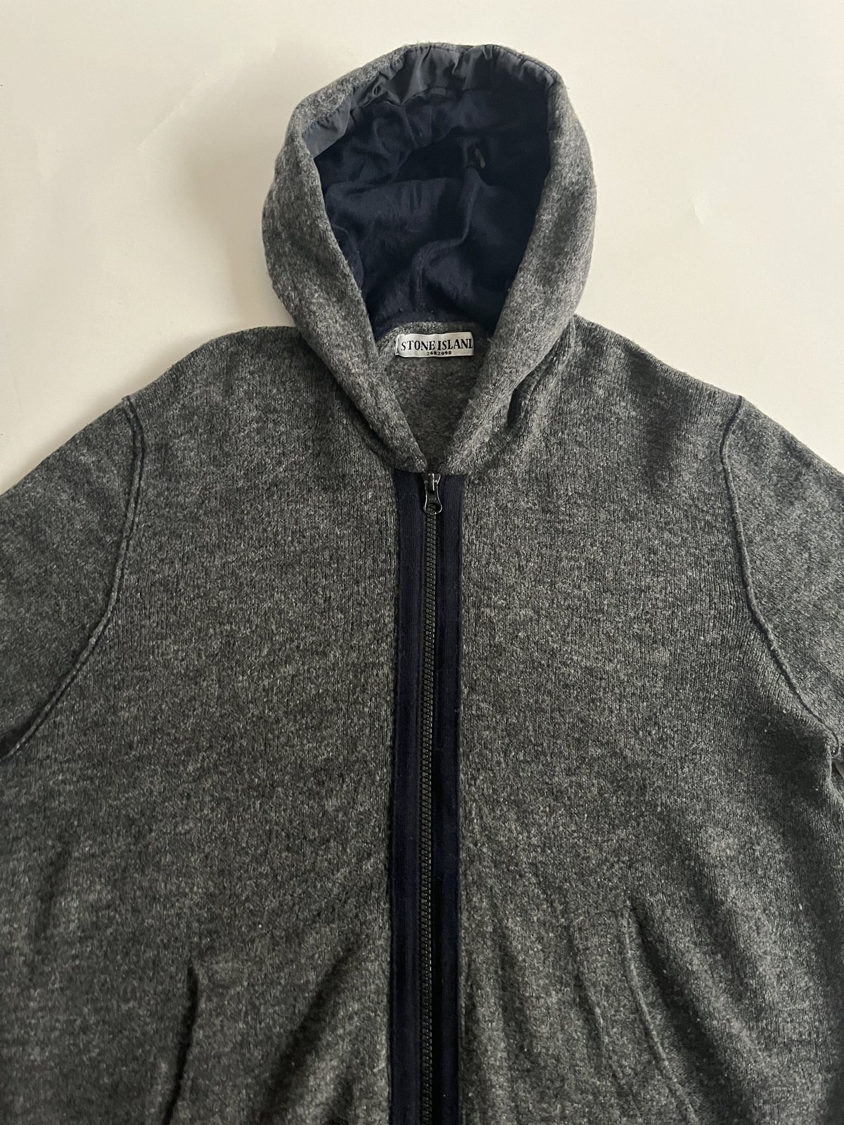 00s Stone island wool zip up hoodie knit jacket 00s Stone island wool zip up hoodie knit jacket