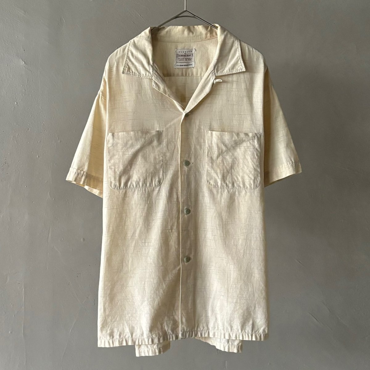 60s towncraft コットンポリ 開襟シャツ　L 60s Towncraft Cotton L/S Shirt 60年代 タウンクラフト
