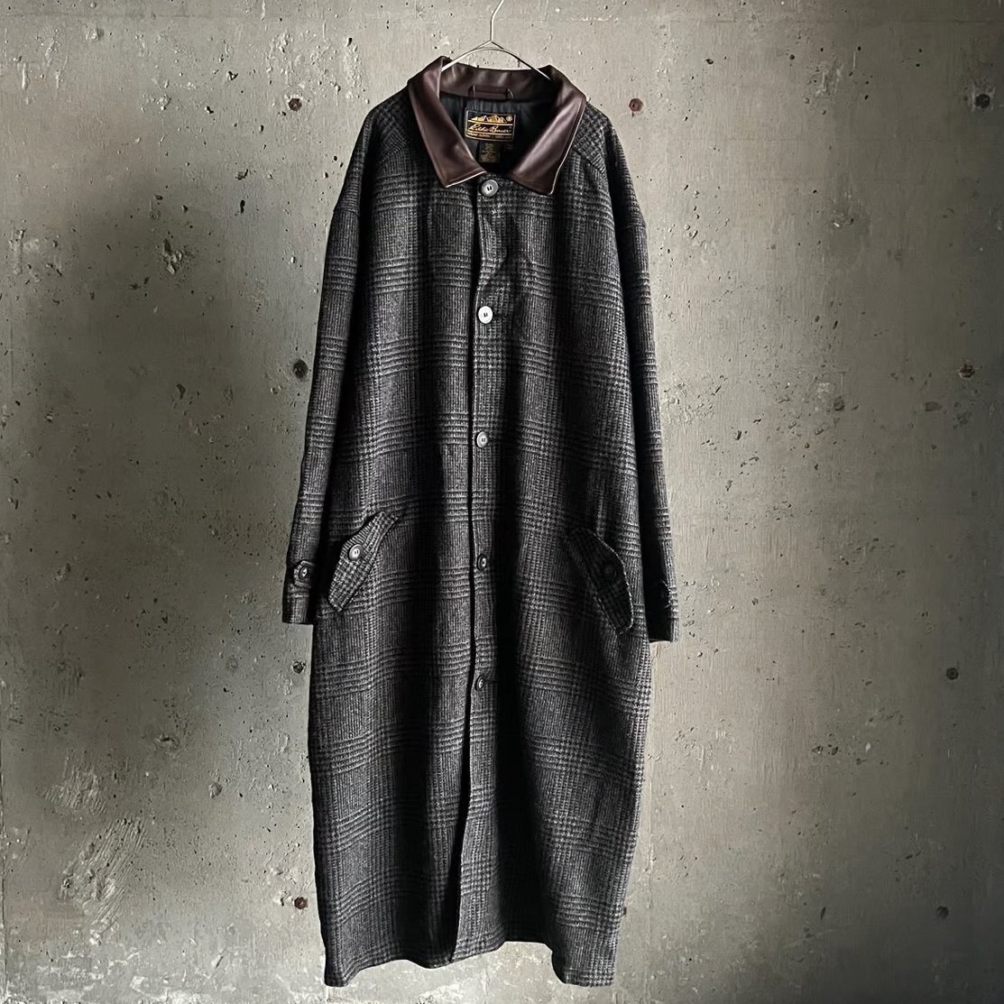 80s Eddie Bauer check pattern wool long coat | 80s Eddie Bauer check pattern wool long coat |