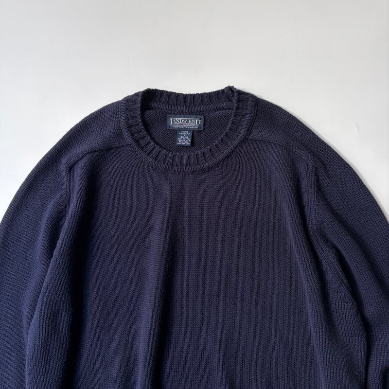 90s LAND'SEND ドリフターセーター　USA製 ネイビー 90s Lands'end drifter sweater 