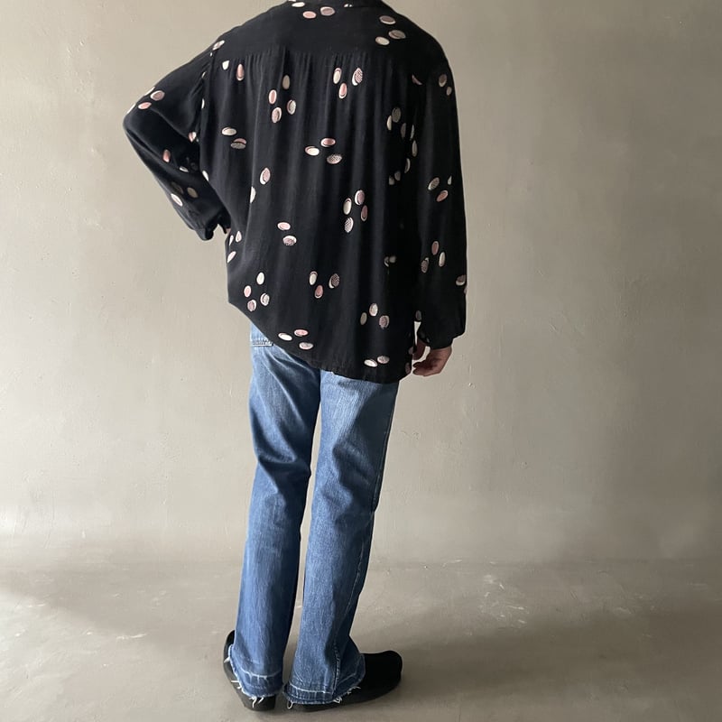 超希少 50s Vintage Rayon Faded Shirt Kasuri 超希少 50s Vintage Rayon Faded Shirt Kasuri