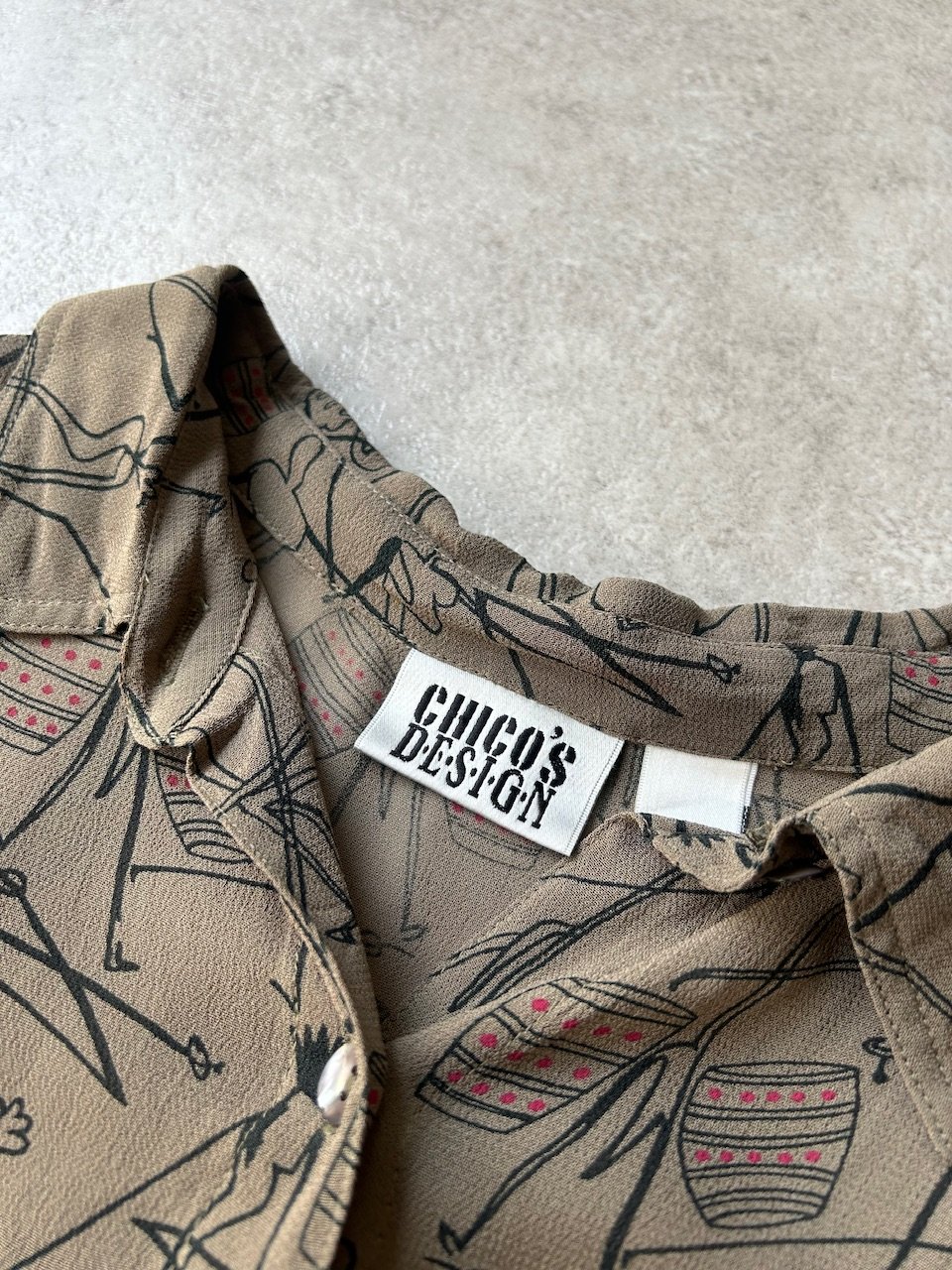 90s CHICO'S DESIGN all pattern rayon shirt | su