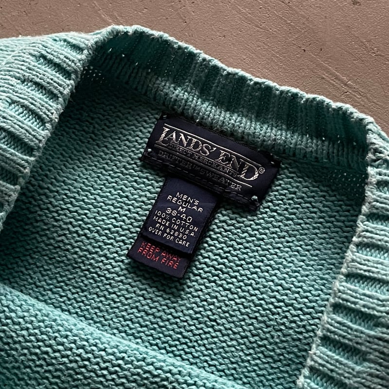レアカラー 90s LAND'S END ドリフターニット ティファニーブルー 90s Lands' end drifter sweater ″Tiffany″ | sui