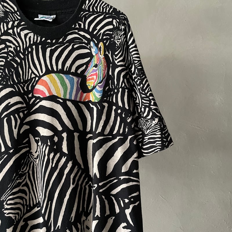 【90s】LIQUID BLUE ゼブラTシャツ(XL) Aop Zebra Liquid Blue T-Shirt - Gem