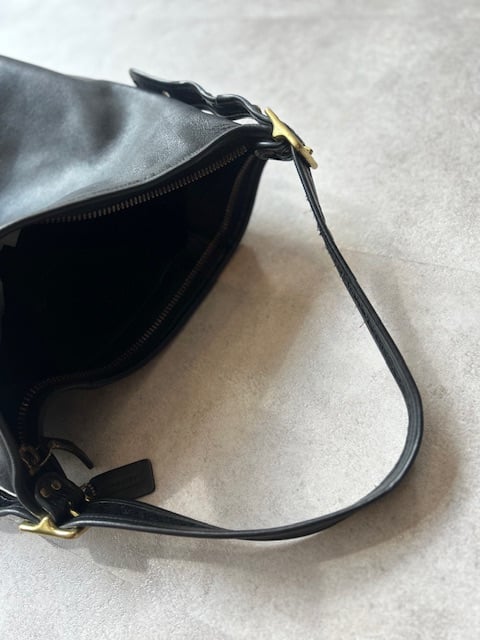 90s OLD COACH leather shoulder bag 〝BLACK〟 | su
