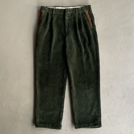90s~ Orvis leather design corduroy pants