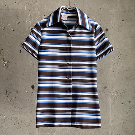 70’s border pattern polyester shirt