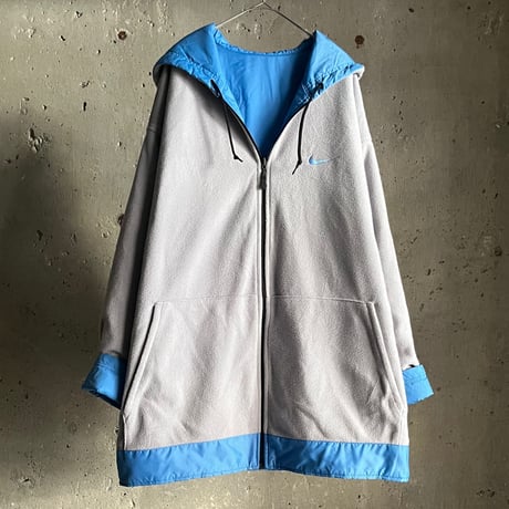 90s Nike reversible nylon×fleece hoodie jacket
