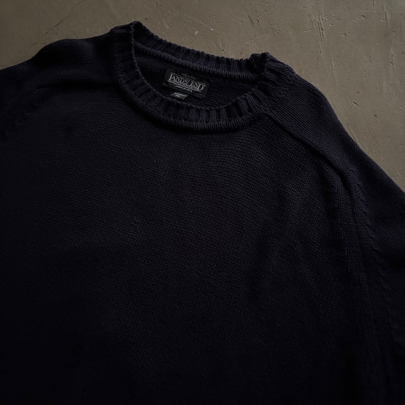 80s~ Lands'end cotton drifter sweater “made in