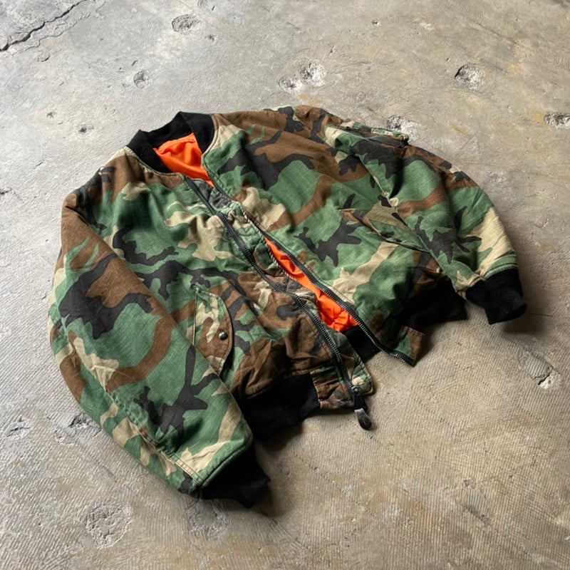 80s us.army ma-1 camouflage reversible jacket |