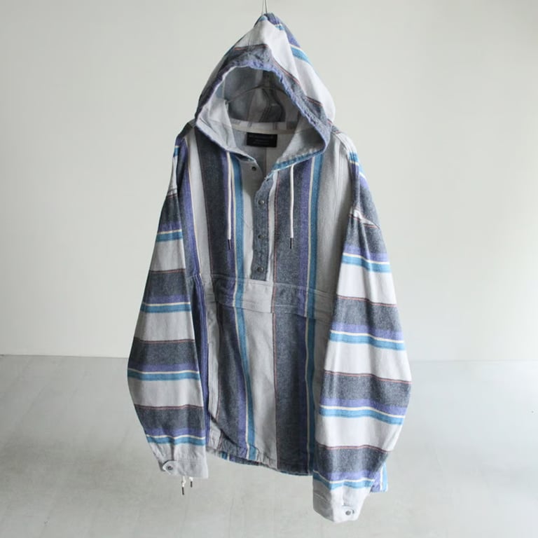 00s Stripe pattern flannel anorak