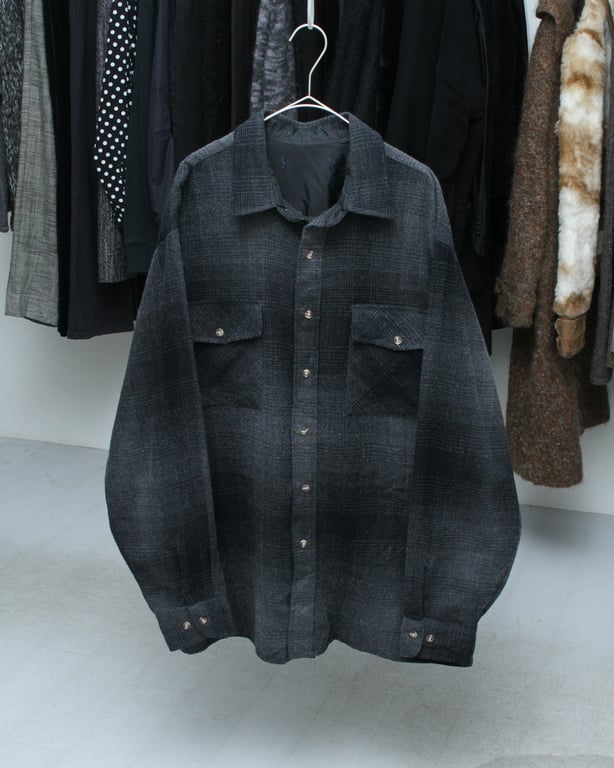 90年代 ネルシャツ（90s~ Ombre plaid pattern flannel shirt）