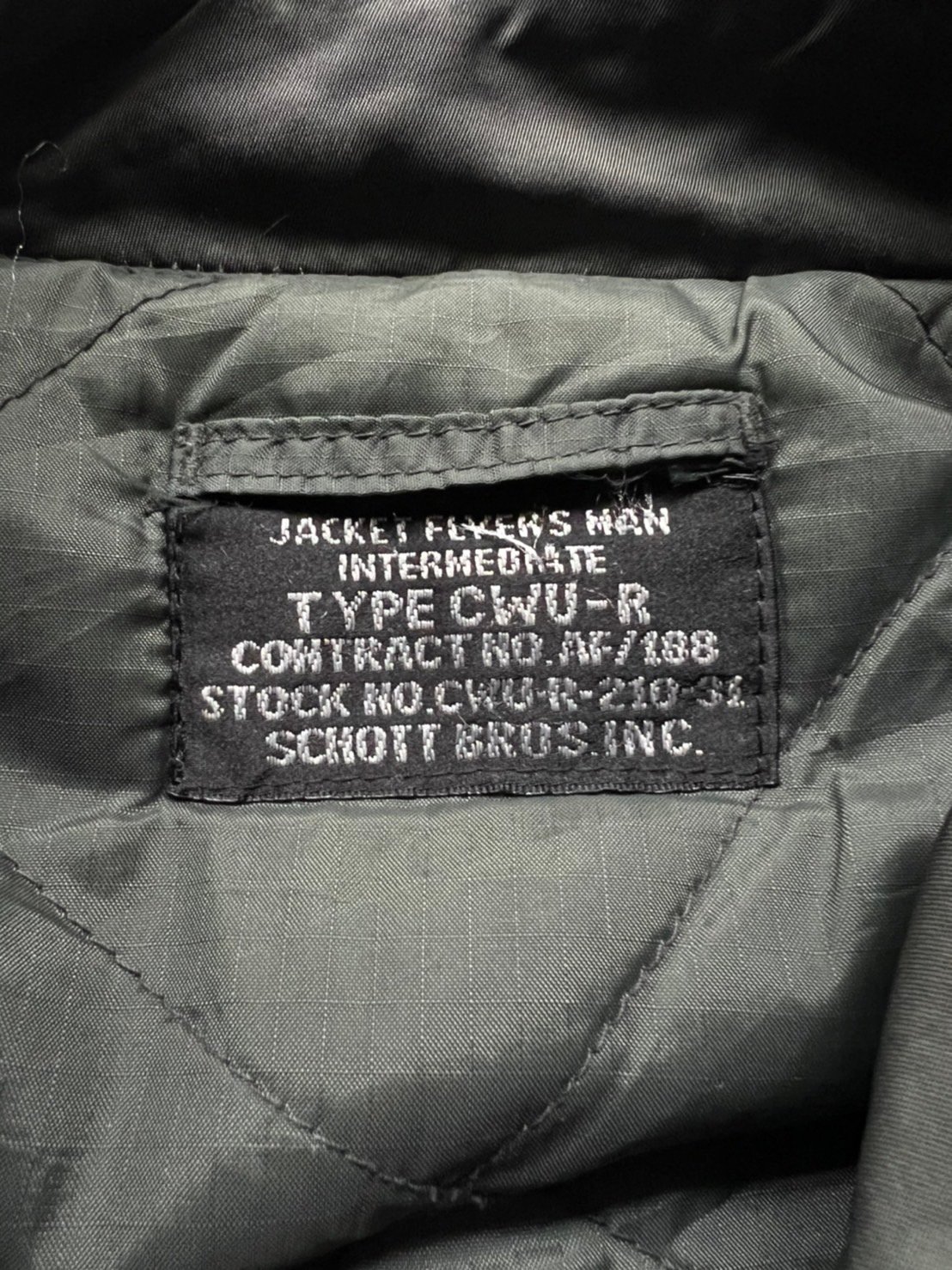 美品 90s ショット フライトジャケット CWU-R ダークネイビー Schott ショット CWU-R ミリタリー フライトジャケット メンズL