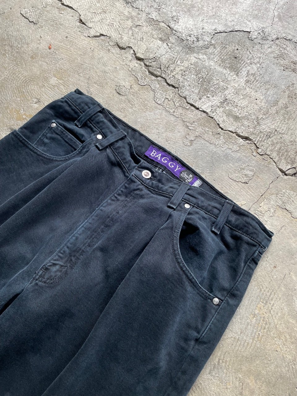 神サイズ 90s Levis Silver Tab BAGGY ブラック デニム 90's Levi's SilverTab BAGGY BLACK DENIM PANTS リーバイス