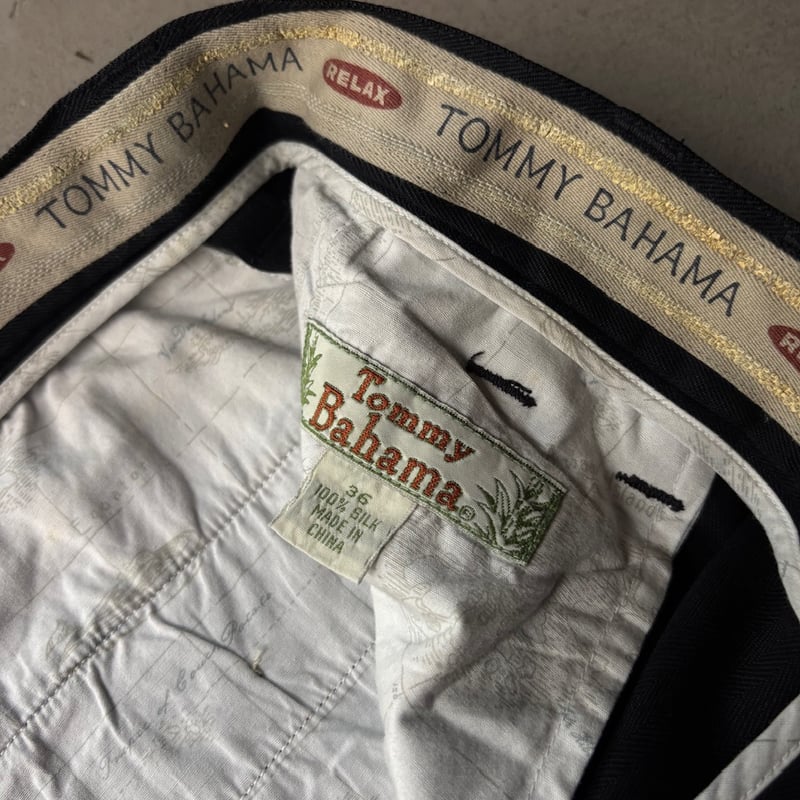 90s~ Tommy bahama silk slacks “Black” | sui & s