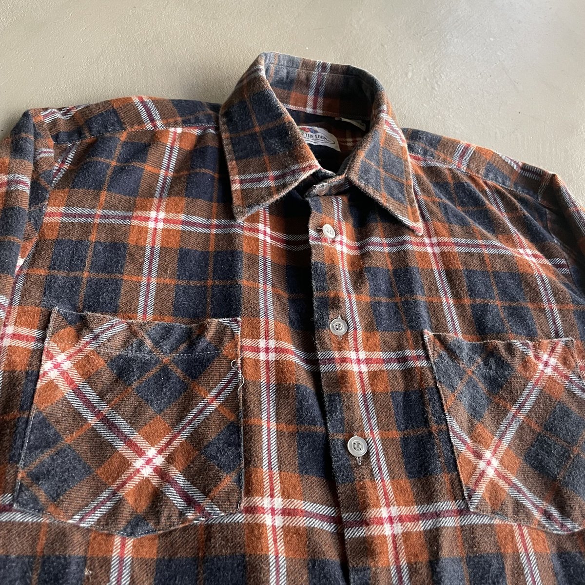 70s~ Fruit of the loom check pattern print flan