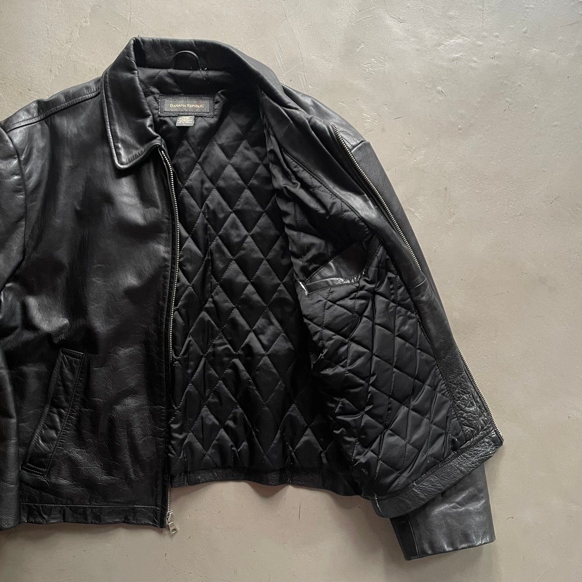 90s〜00s BANANA REPUBLIC レザージャケット　黒タグ　黒 M BANANA REPUBLIC 90's 黒タグ レザージャケット ドリズラー