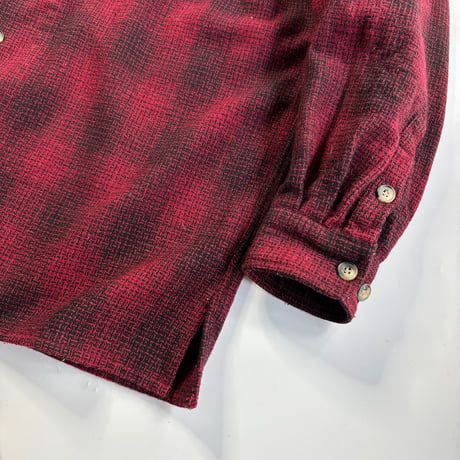 90's Eddie Bauer ombré open collar wool shirt｜エディーバウアー