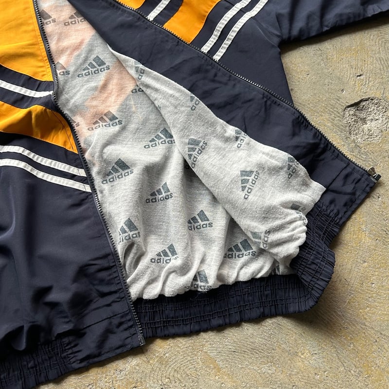【90's】 adidas アディダス　ナイロンジャケット ストライプデザイン fit=scale-down,w=1200