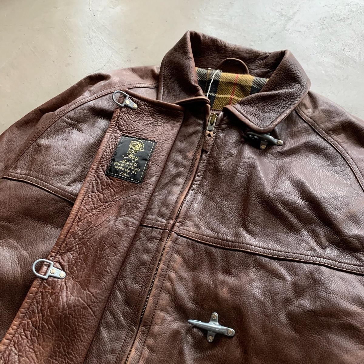90s Fay leather fire man jacket | sui & shara 90s Fay leather fire man jacket | sui & shara