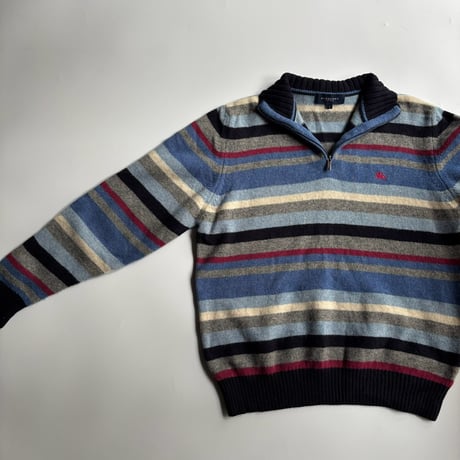 Burberry striped half zip knit