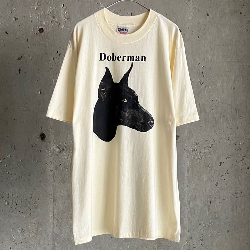 90s ドーベルマン 犬T DOG Tシャツ L ドッグ Doberman 90s USA製 【アニマルTシャツ】 犬 ドーベルマン Tシャツ size