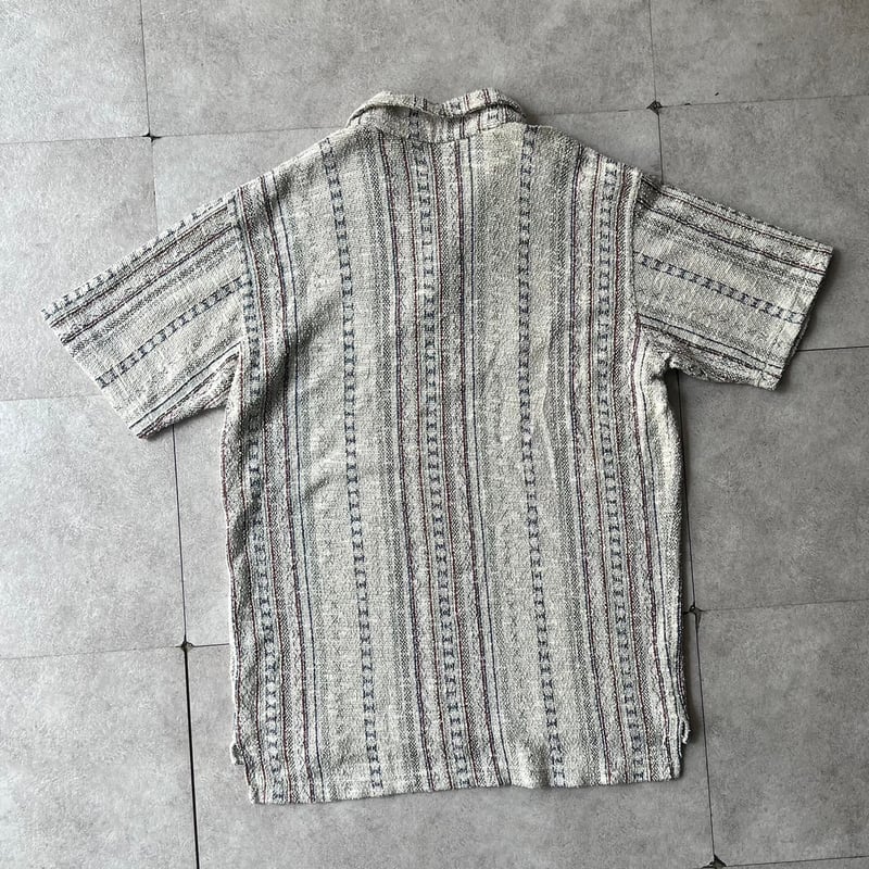 90s Berto Lucci mulch stripe race up shirt | su