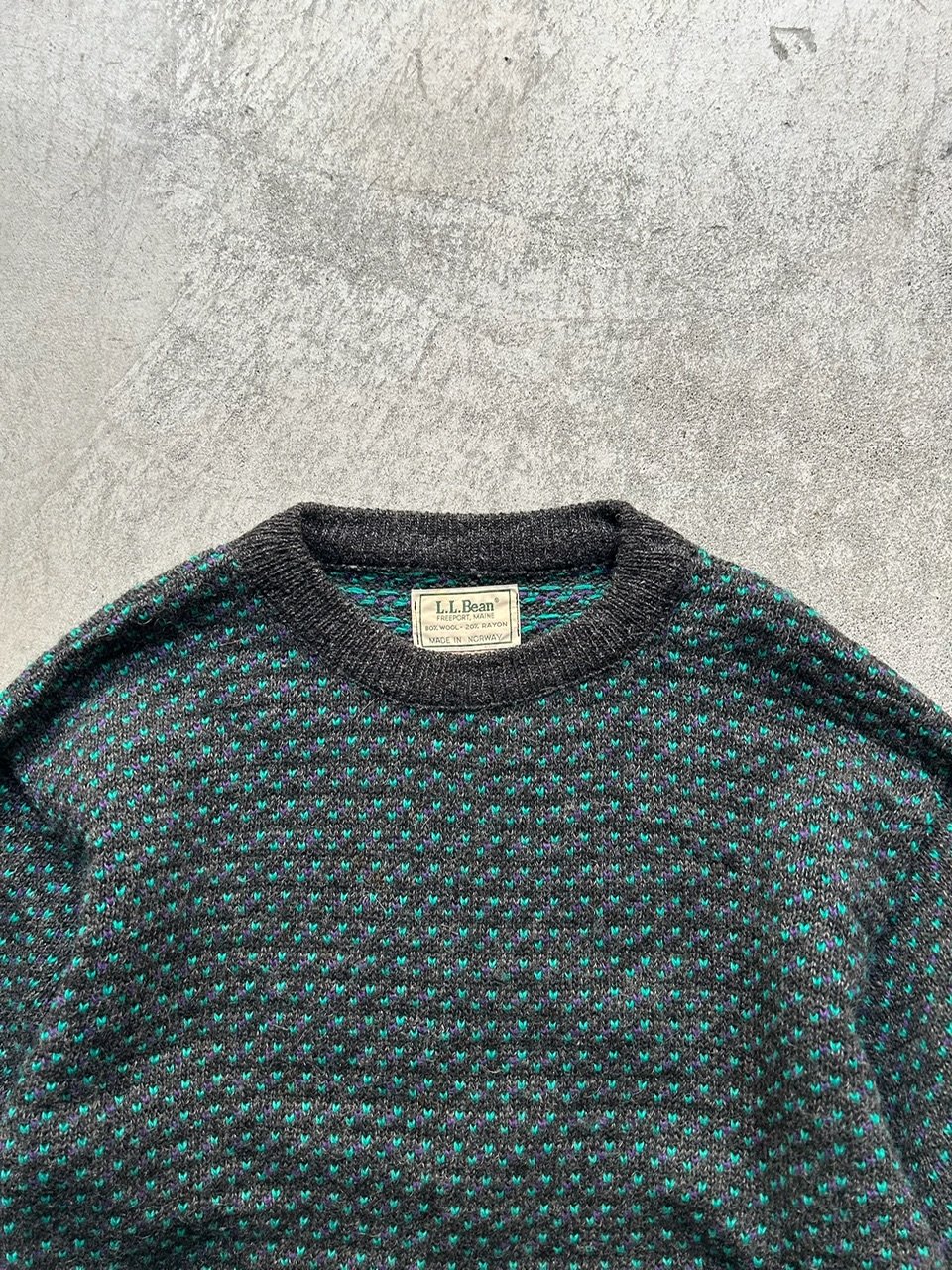 80s L.L.Bean birds eye knit sweater | sui & shara