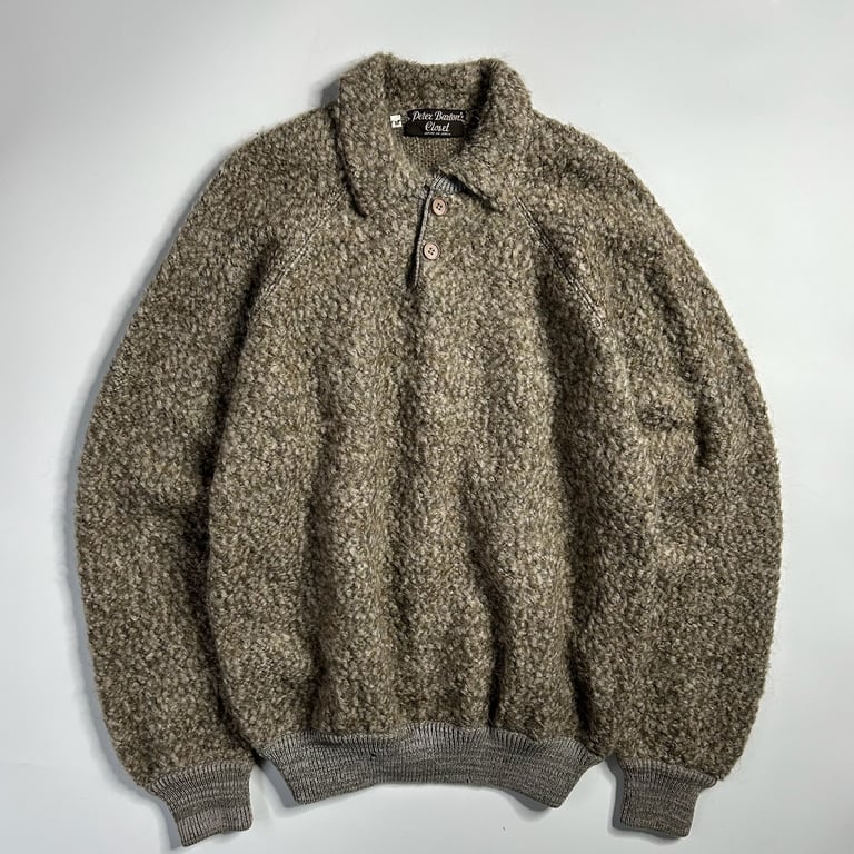 70's Peter Barton mohair knit polo shirt