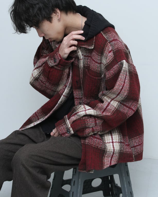 90年代 チェックシャツ（90s EARTH RAGS plaid design shirt jacket made in mexico）