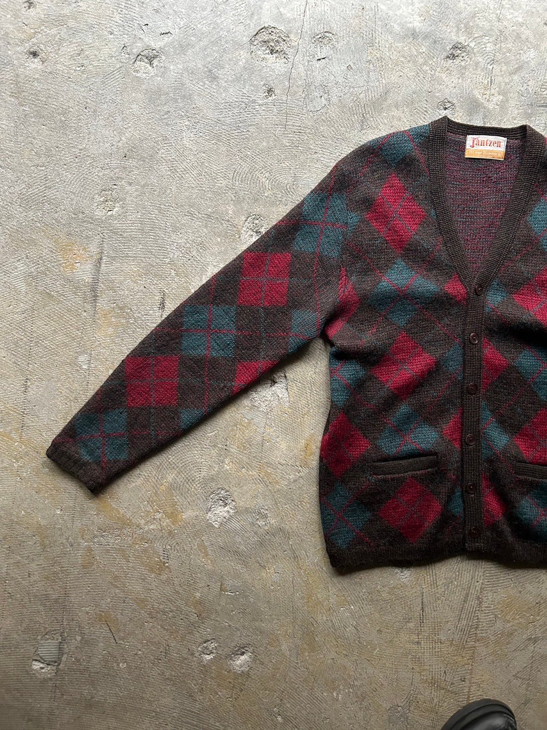 60s Jantzen USA製 モヘアカーディガン M アーガイル柄 2904 中古・古着通販】JANTZEN (ジャンセン) 60s モヘアブレンド