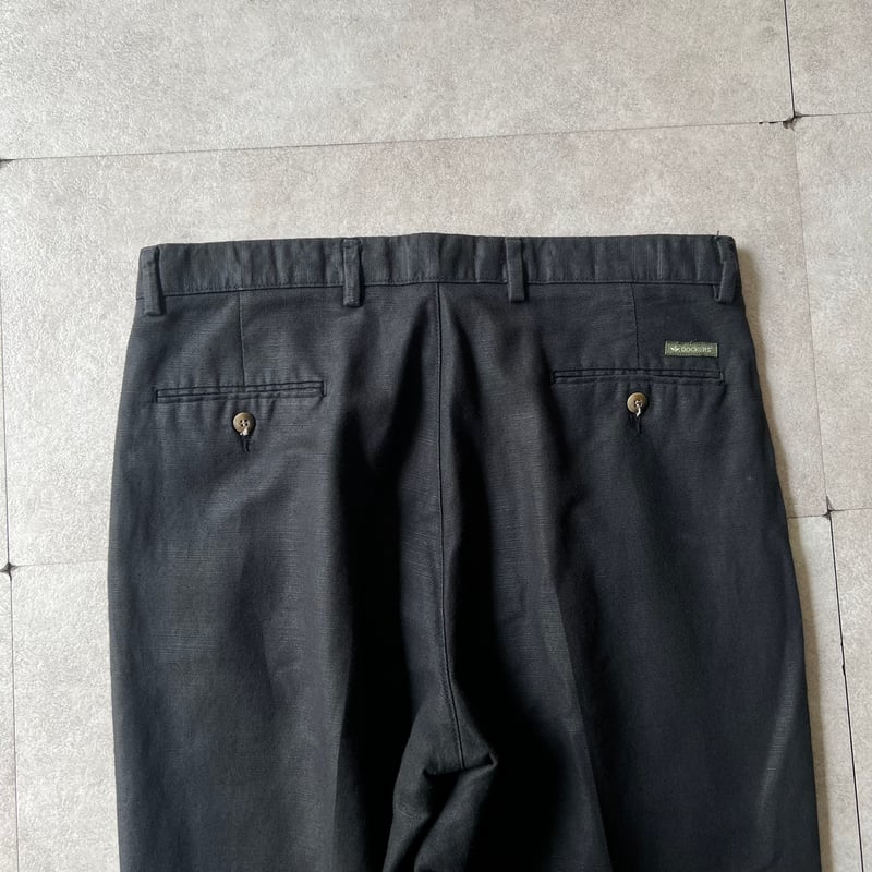 90s〜 Dockers 2tuck black linen×cotton slacks |