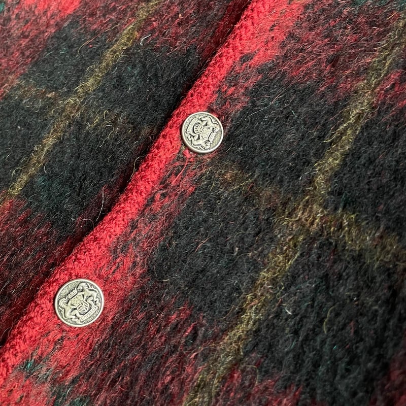 60's Jantzen plaid pattern mohair cardigan | su 60's Jantzen plaid pattern mohair cardigan | su