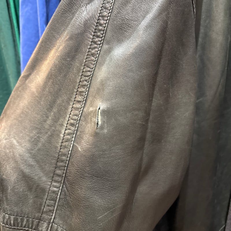 80's~ Burberry sheep skin leather half coat | s