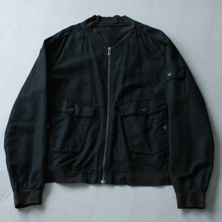 00s Linen/cotton zip up jacket