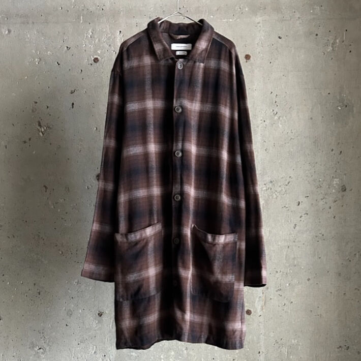 ombre check long shirt