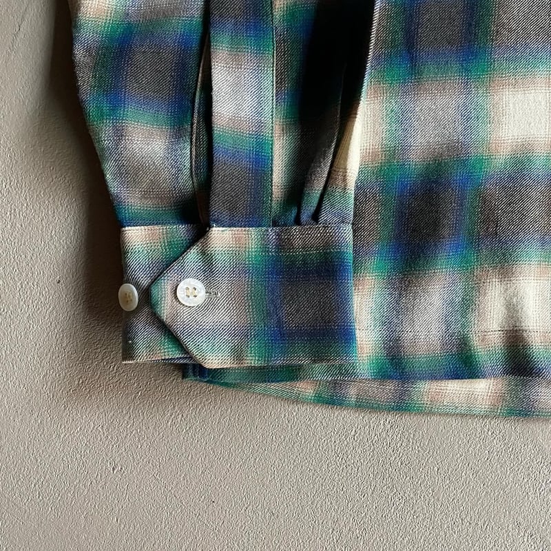60s Ombre check wool shirt made in Italy | sui