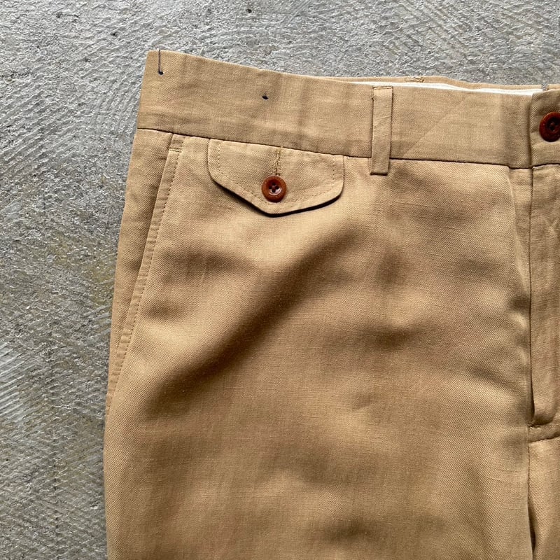 90s Ralph Lauren シルク リネン センタープレス スラックス 90s Ralph Lauren シルク リネン センタープレス スラックス