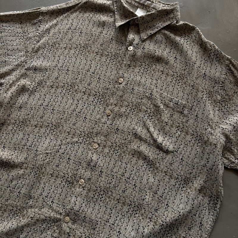 90s Perry ellis leaf pattern silk shirt | sui &