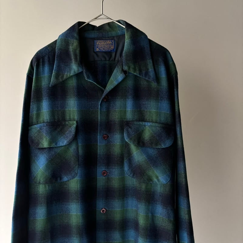 70's PENDLETON Wool Open Collar Shirt 70's Wool Open Collar Shirt