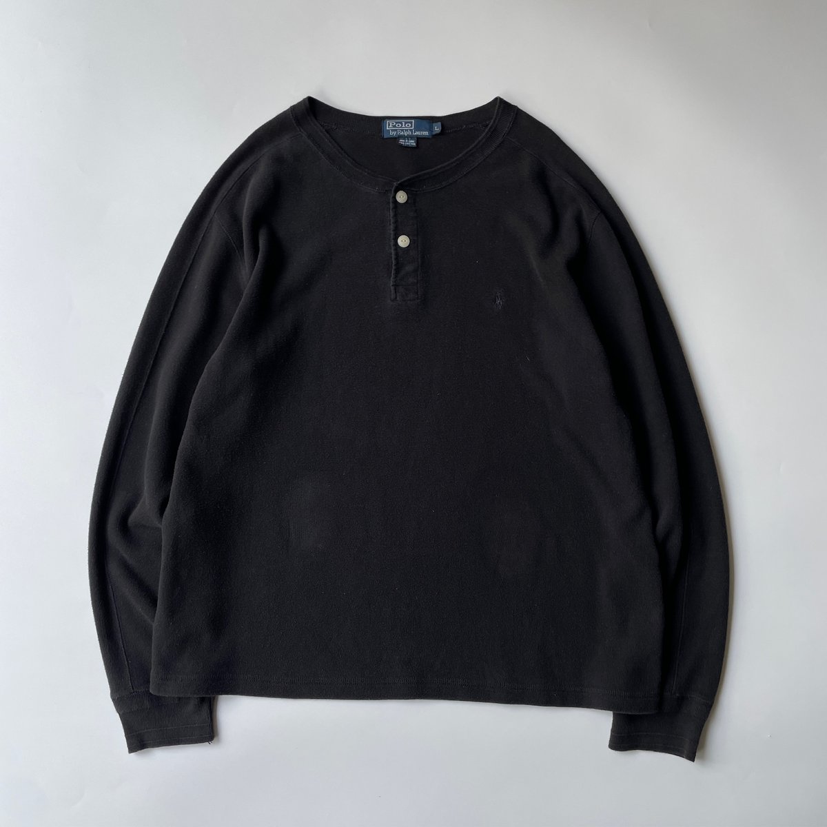トップス 90s Ralph Lauren henry neck cutsew tee Ralph Lauren cotton henry neck tops | sui & shara
