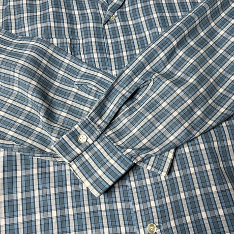 60's~ VANHUESEN plaie pattern cotton shirt