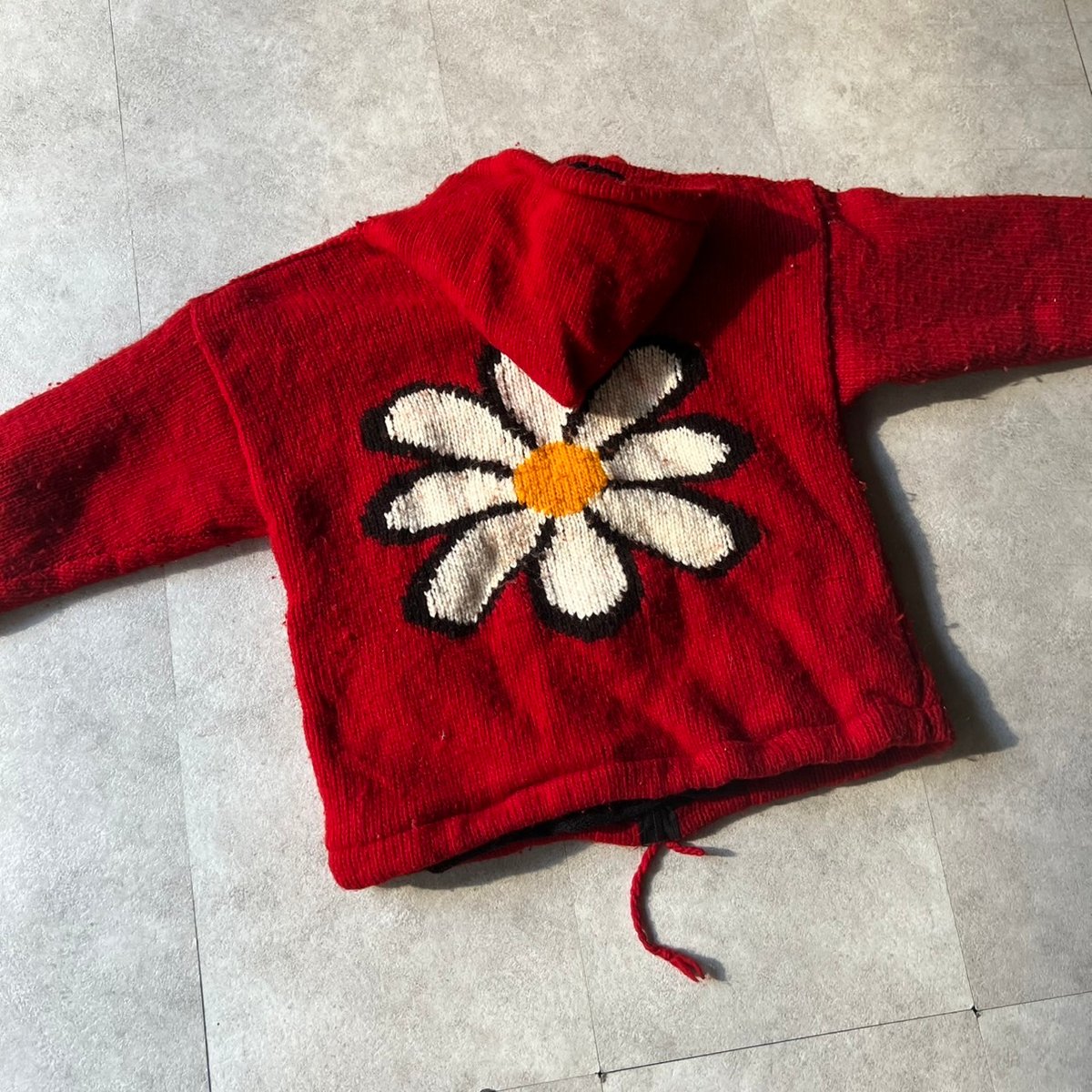 flower motif ecuador knit zip-up hoodie | sui &