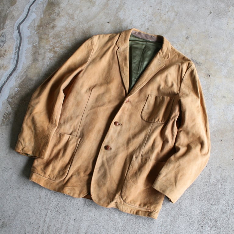 90年代 テーラードジャケット(90s Suede leather tailored jacket)