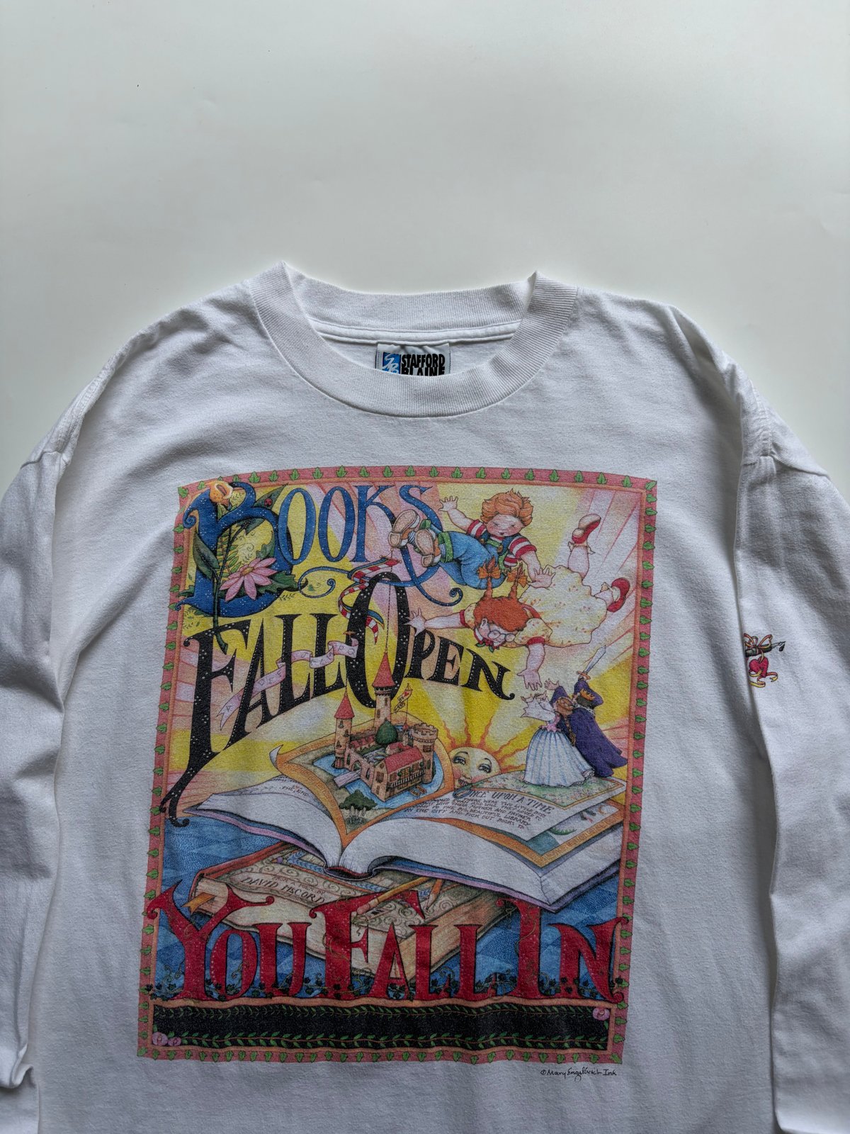 90s USA製 Mary Engelbreit アートT シングルステッチ 90s Mary Engelbreit illustration print L/S tee