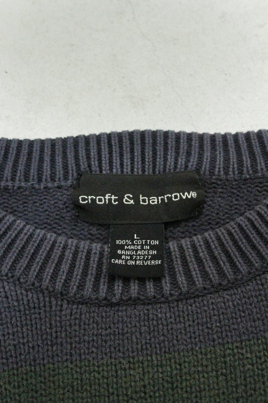 90s croft&barrow フェード ダメージ加工 コットンニットセーター 90s Croft&barrow cotton knit sweater | sui & shara
