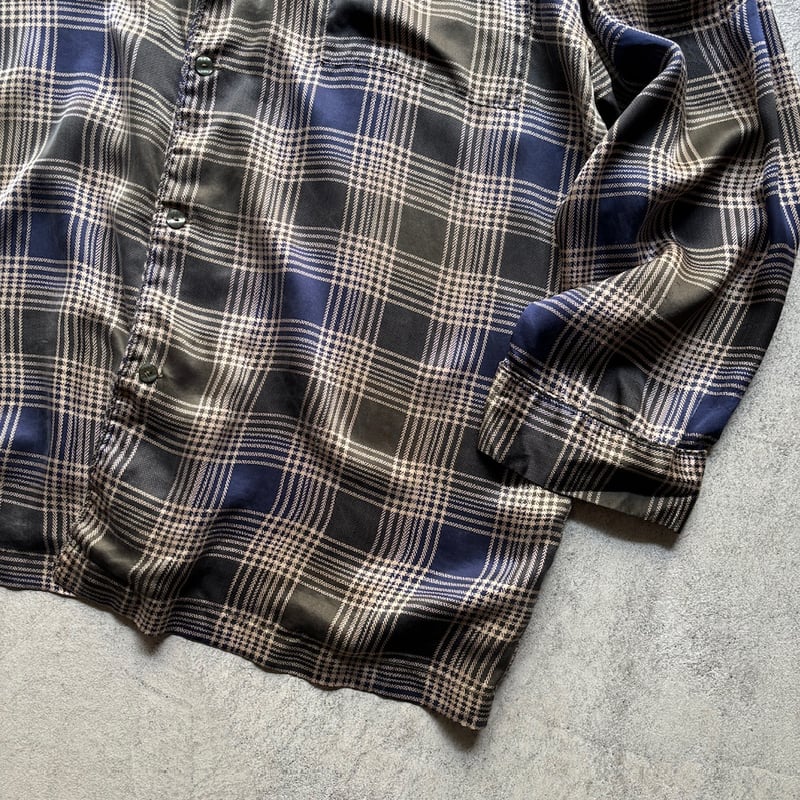 ペリーエリス　チェックシャツ　PERRY ELLIS PORTFOLIO Perry Ellis Portfolio ペリーエリス チェック柄 シルク シャツ